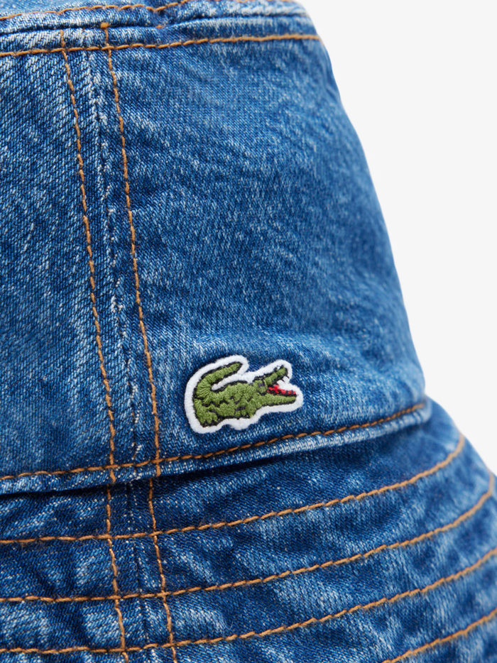 LACOSTE WOMEN Cotton Twill Bucket Hat Blue - MAISONDEFASHION.COM