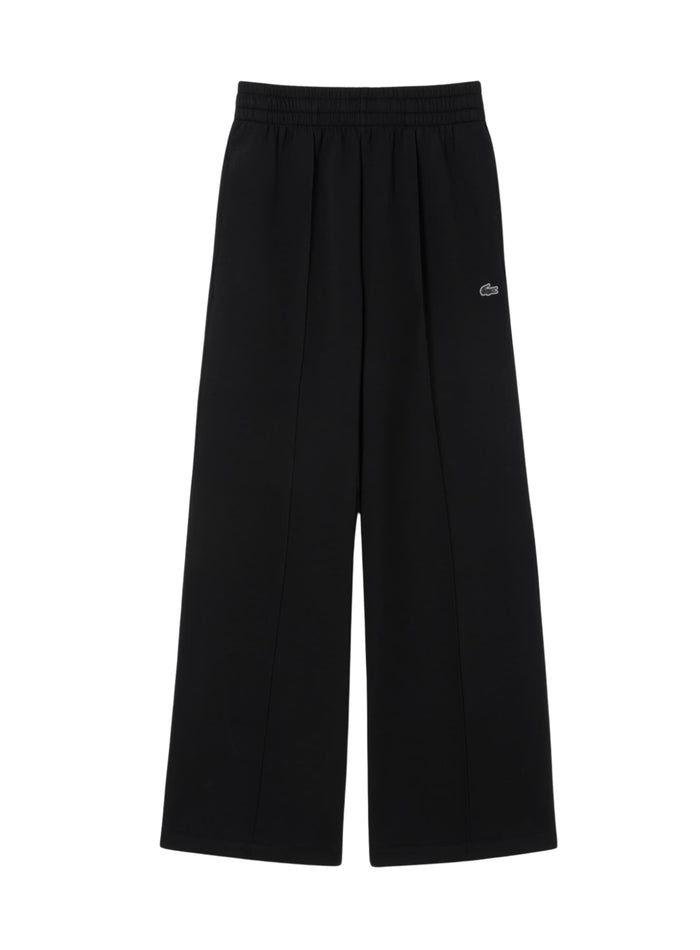 LACOSTE WOMEN Cotton Wide Leg Sweatpants Black - MAISONDEFASHION.COM