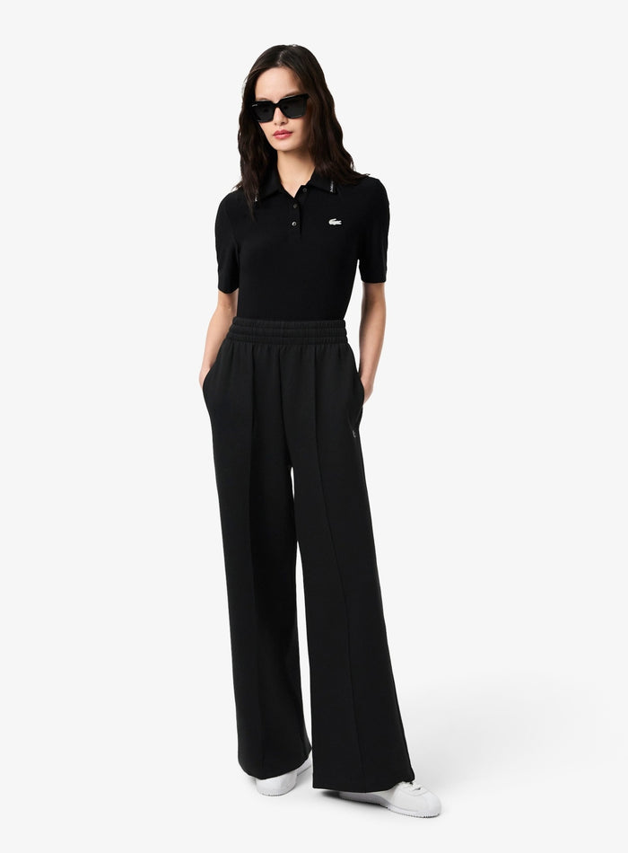 LACOSTE WOMEN Cotton Wide Leg Sweatpants Black - MAISONDEFASHION.COM