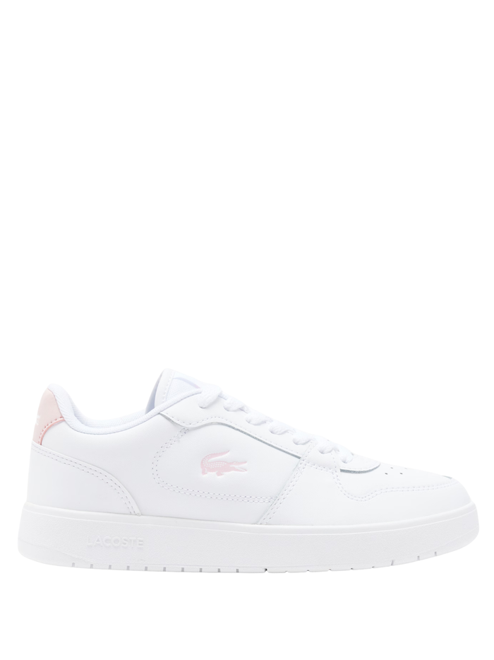LACOSTE WOMEN Court Ace Leather Sneakers White/Light Pink - MAISONDEFASHION.COM