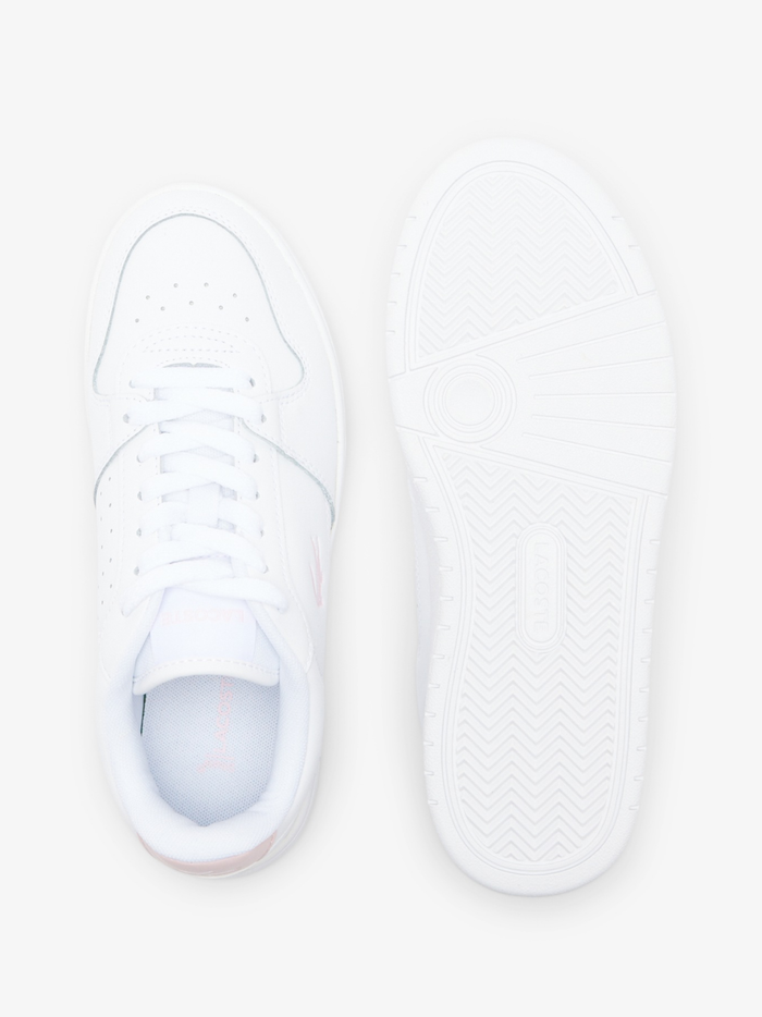 LACOSTE WOMEN Court Ace Leather Sneakers White/Light Pink - MAISONDEFASHION.COM