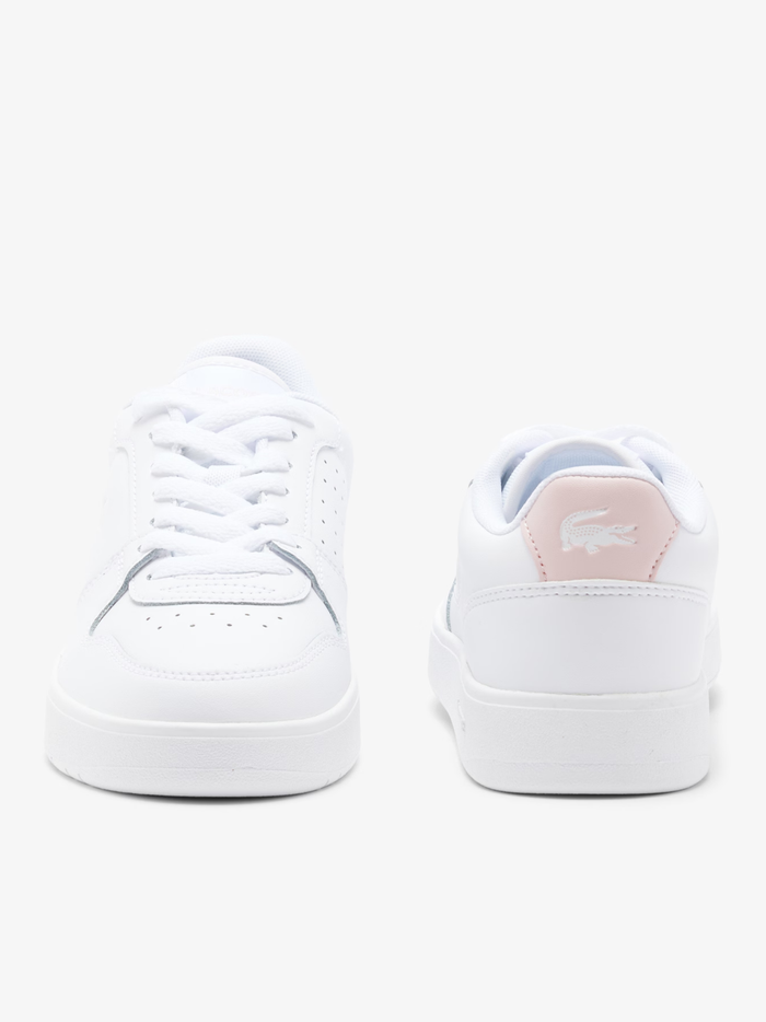 LACOSTE WOMEN Court Ace Leather Sneakers White/Light Pink - MAISONDEFASHION.COM