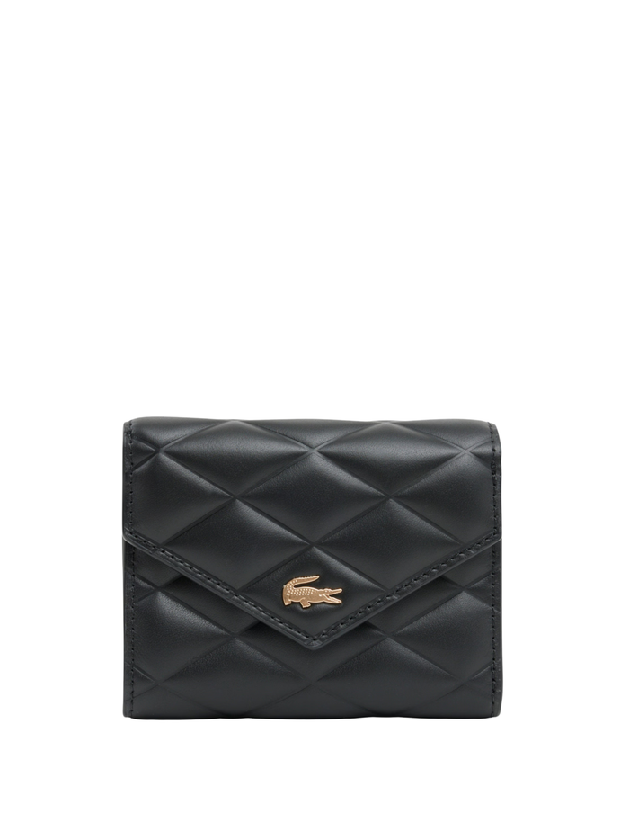LACOSTE WOMEN Crocodelle Leather Billfold Black