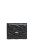 LACOSTE WOMEN Crocodelle Leather Billfold Black