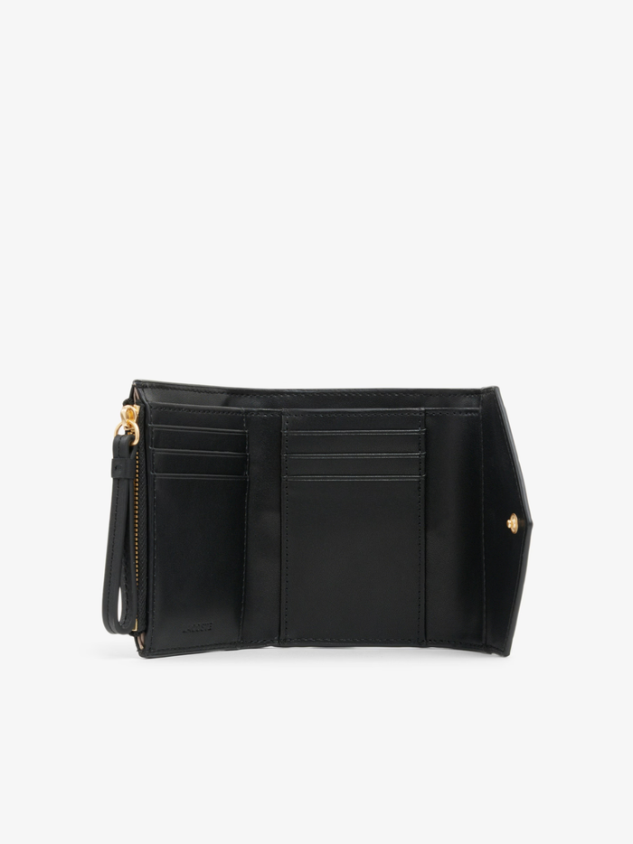 LACOSTE WOMEN Crocodelle Leather Billfold Black