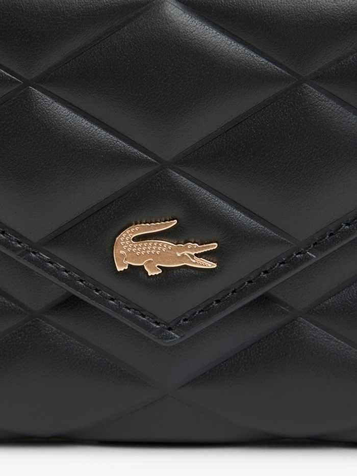 LACOSTE WOMEN Crocodelle Leather Billfold Black