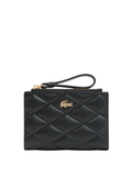 LACOSTE WOMEN Crocodelle Leather Coin Purse Black