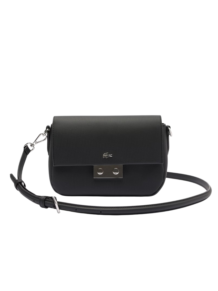 LACOSTE WOMEN Daily City Flap Close Messenger Bag Black - MAISONDEFASHION.COM
