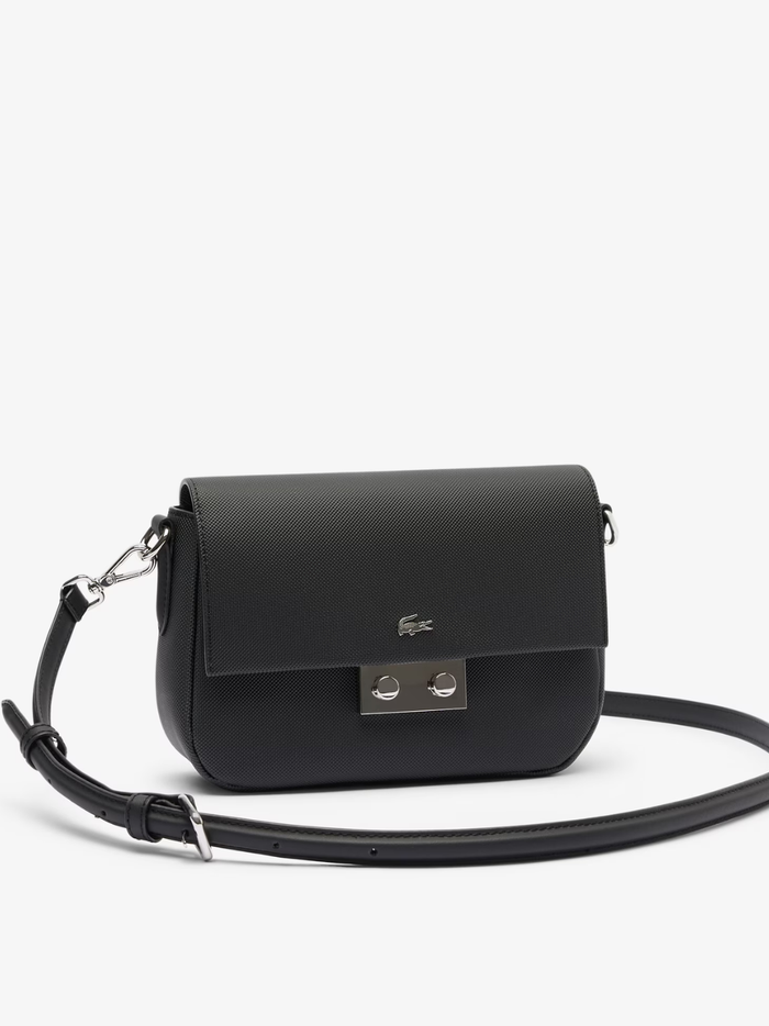 LACOSTE WOMEN Daily City Flap Close Messenger Bag Black - MAISONDEFASHION.COM