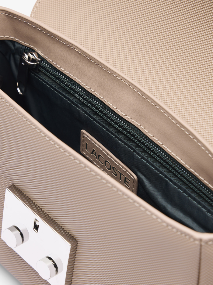 LACOSTE WOMEN Daily City Flap Close Messenger Bag Taupe - MAISONDEFASHION.COM