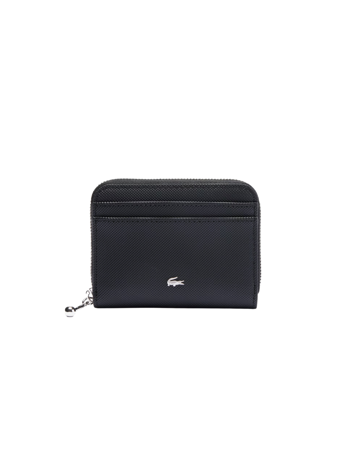 LACOSTE WOMEN Daily City Small Zipped Billfold Black - MAISONDEFASHION.COM