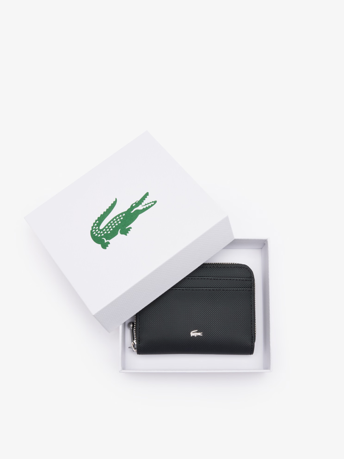 LACOSTE WOMEN Daily City Small Zipped Billfold Black - MAISONDEFASHION.COM