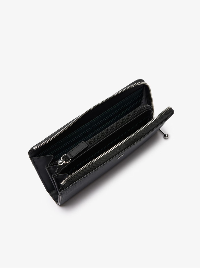 LACOSTE WOMEN Daily City Zipped Billfold Black - MAISONDEFASHION.COM