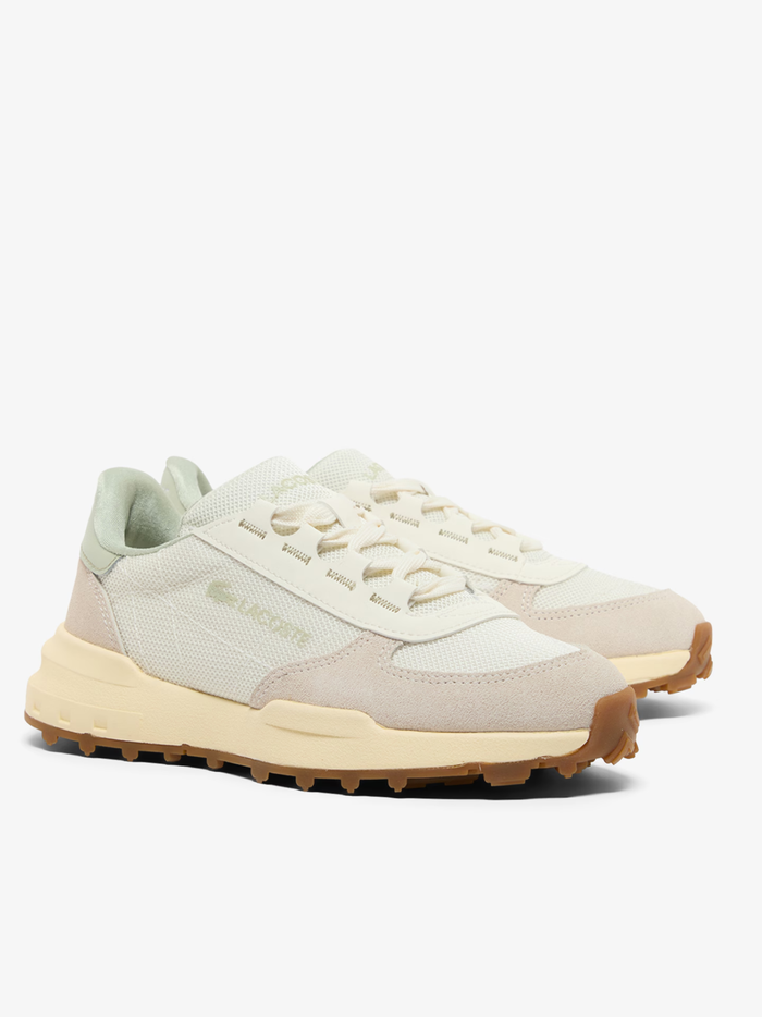 LACOSTE WOMEN Elite Active Evo Sneakers White/Light Khaki - MAISONDEFASHION.COM