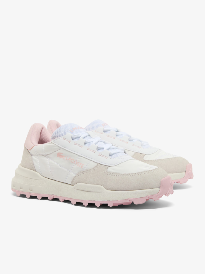 LACOSTE WOMEN Elite Active Evo Sneakers White/Light Pink - MAISONDEFASHION.COM