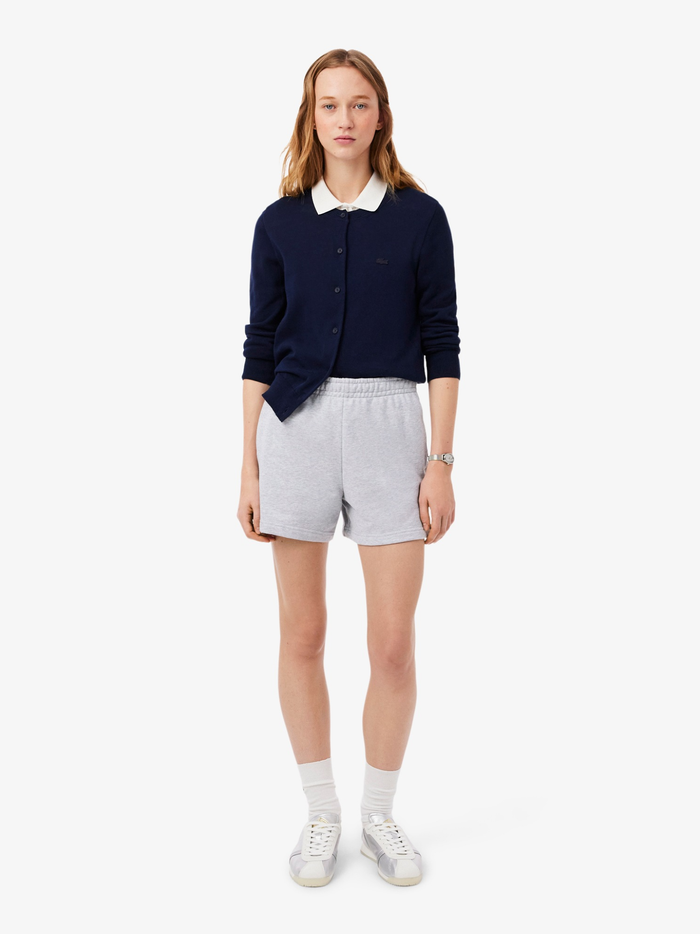 LACOSTE WOMEN Fleece Shorts Light Grey - MAISONDEFASHION.COM