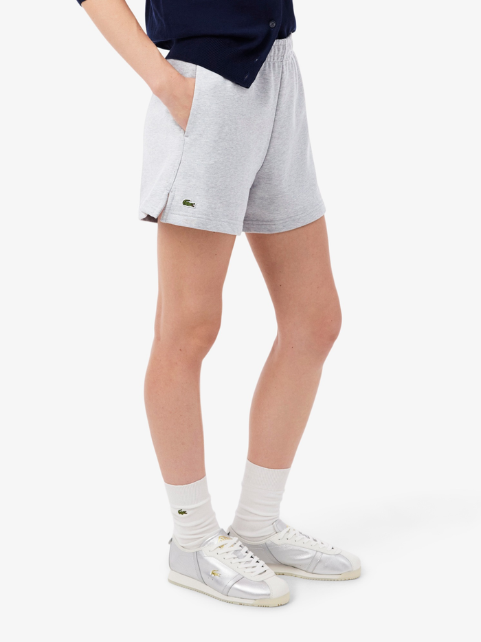 LACOSTE WOMEN Fleece Shorts Light Grey - MAISONDEFASHION.COM
