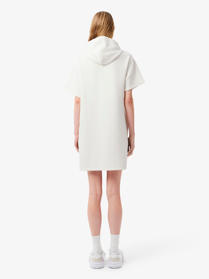 LACOSTE WOMEN Hooded Piqué Dress White - MAISONDEFASHION.COM