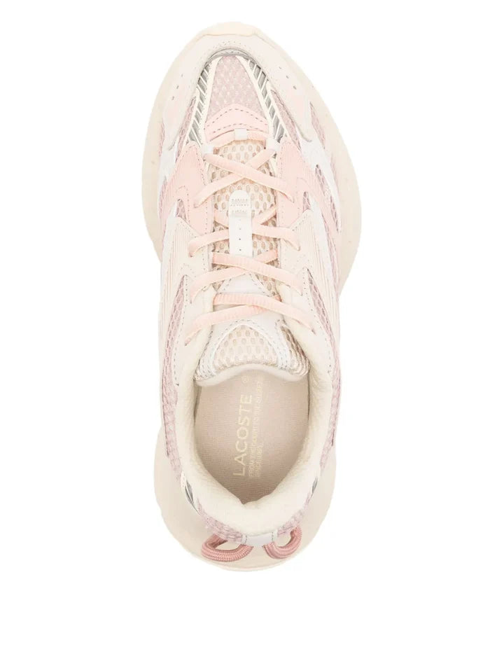 LACOSTE WOMEN L003 Neo Shot Sneakers Off-White/Light Pink - MAISONDEFASHION.COM