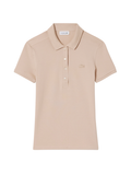 LACOSTE WOMEN L.12.D Slim Fit Stretch Piqué Polo Shirt Beige - MAISONDEFASHION.COM