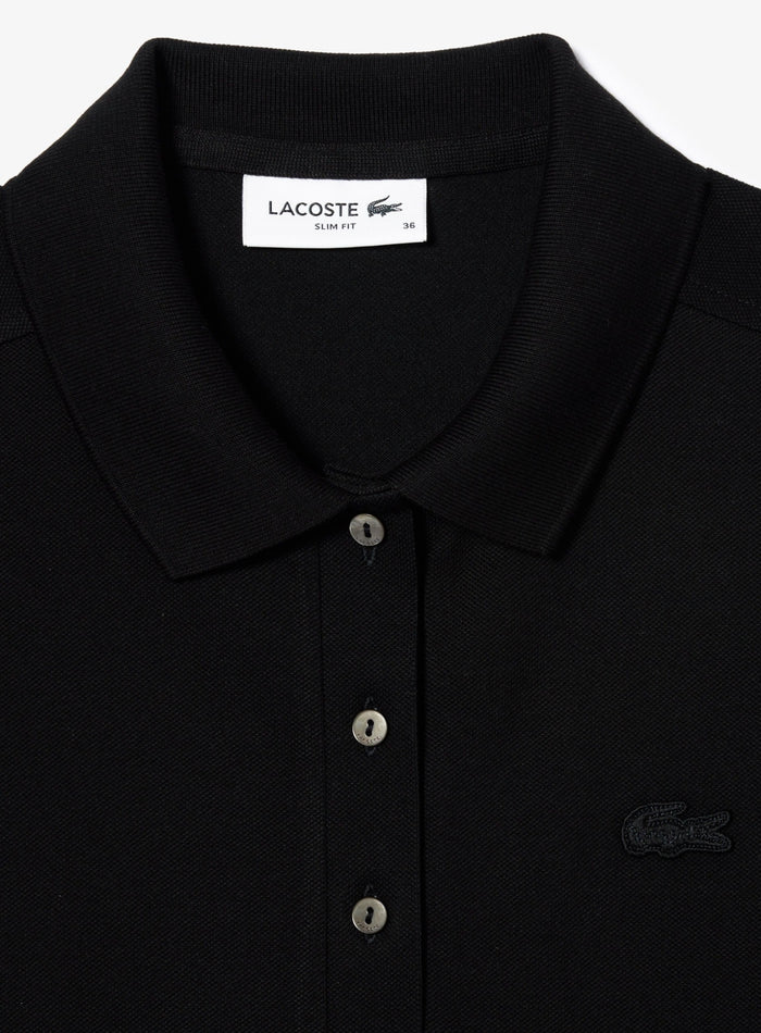LACOSTE WOMEN L.12.D Slim Fit Stretch Piqué Polo Shirt Black - MAISONDEFASHION.COM