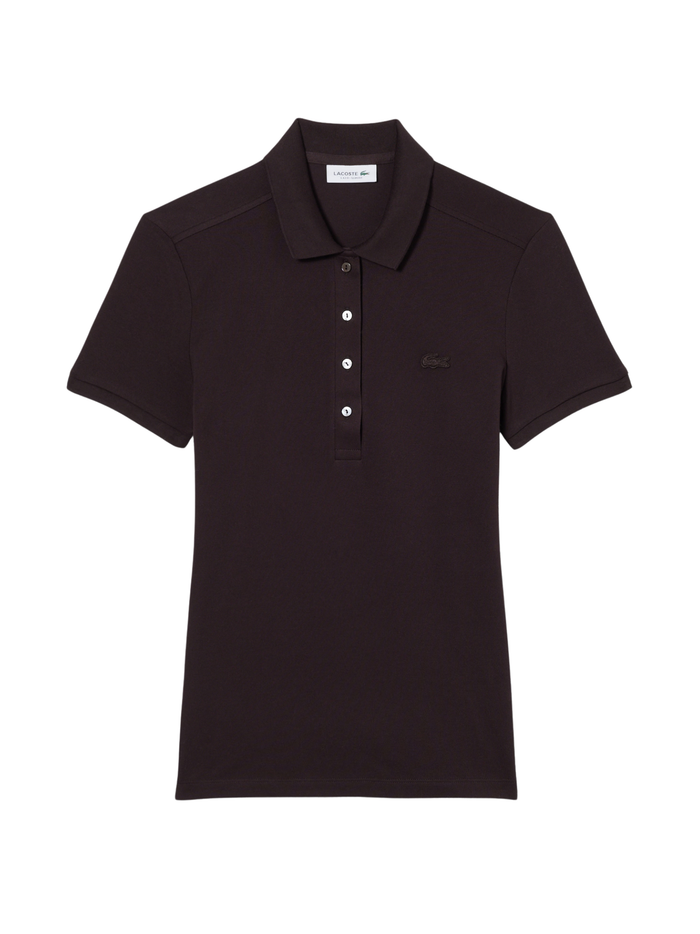 LACOSTE WOMEN L.12.D Slim Fit Stretch Piqué Polo Shirt Brown - MAISONDEFASHION.COM