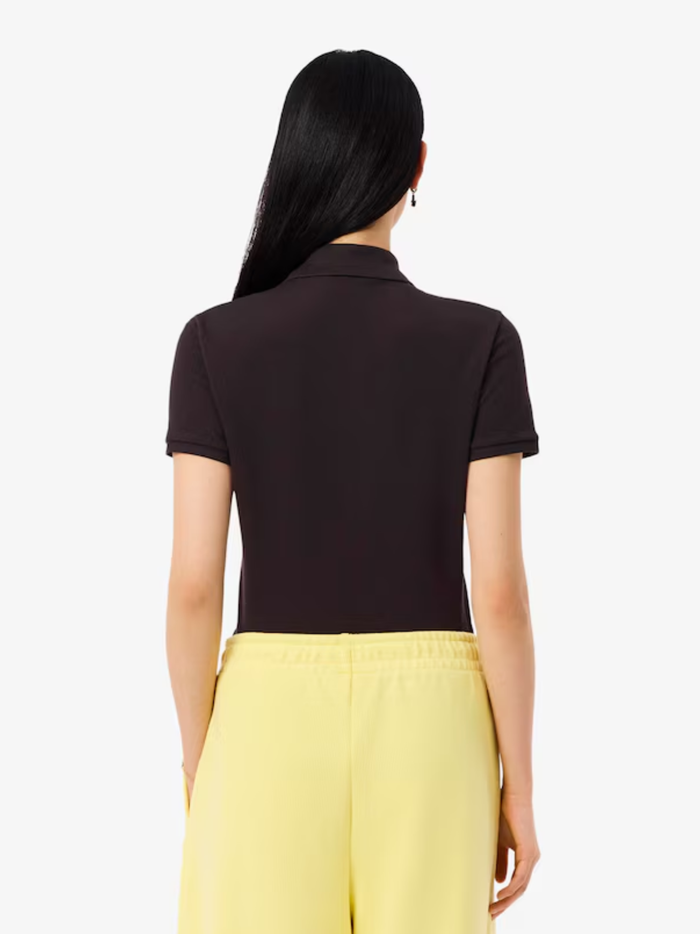 LACOSTE WOMEN L.12.D Slim Fit Stretch Piqué Polo Shirt Brown - MAISONDEFASHION.COM