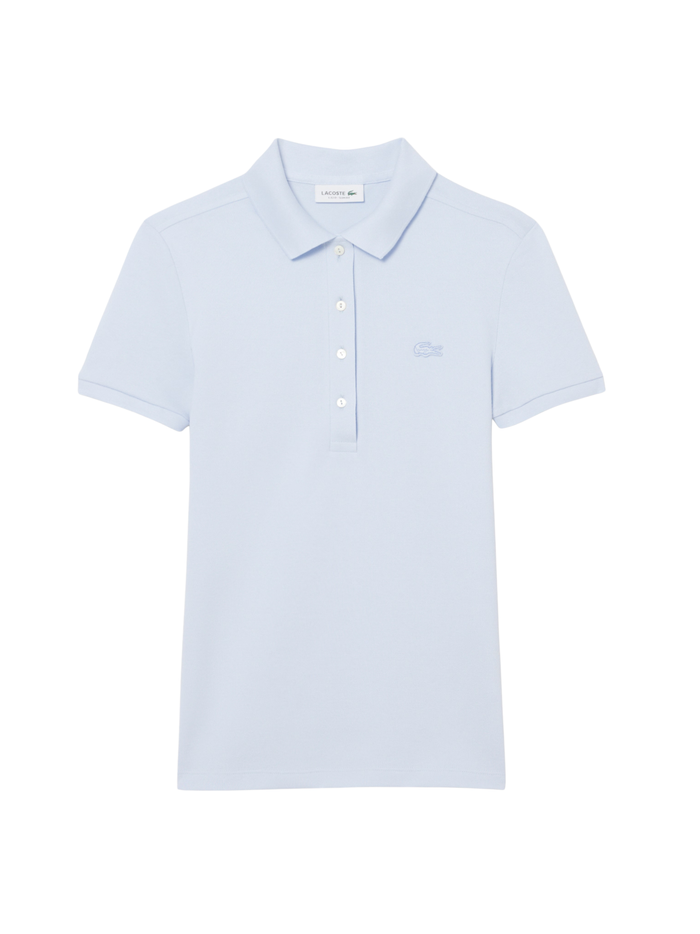 LACOSTE WOMEN L.12.D Slim Fit Stretch Piqué Polo Shirt Light Blue - MAISONDEFASHION.COM