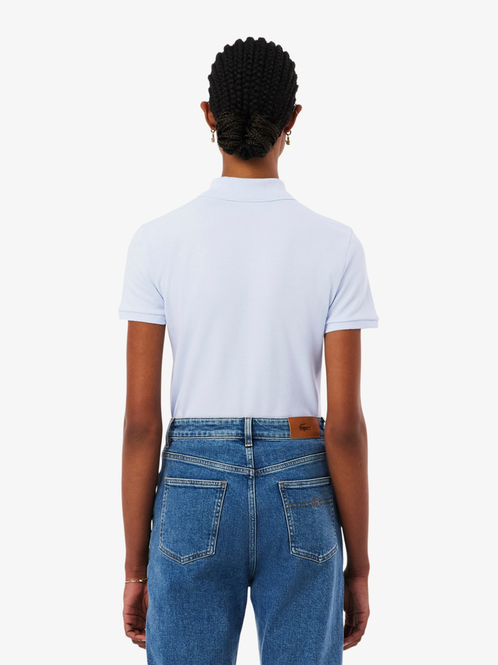 LACOSTE WOMEN L.12.D Slim Fit Stretch Piqué Polo Shirt Light Blue - MAISONDEFASHION.COM
