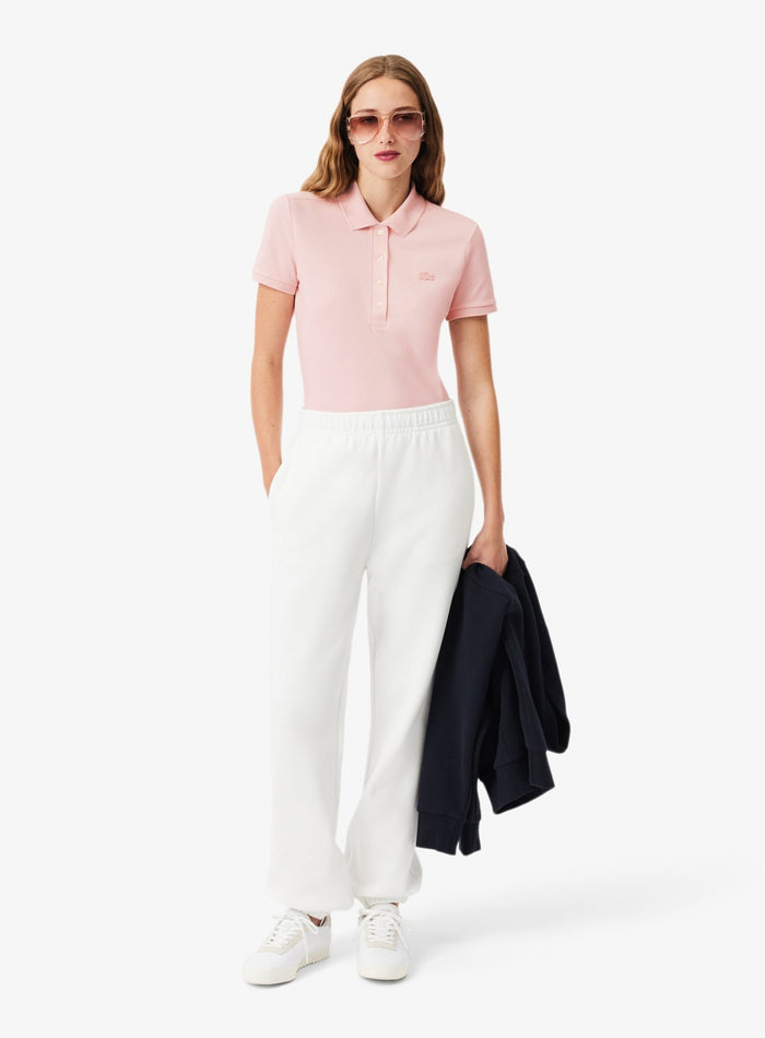 LACOSTE WOMEN L.12.D Slim Fit Stretch Piqué Polo Shirt Light Pink - MAISONDEFASHION.COM