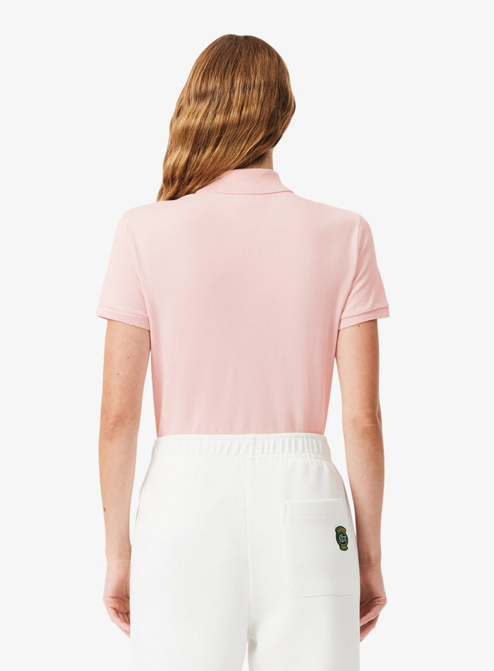 LACOSTE WOMEN L.12.D Slim Fit Stretch Piqué Polo Shirt Light Pink - MAISONDEFASHION.COM