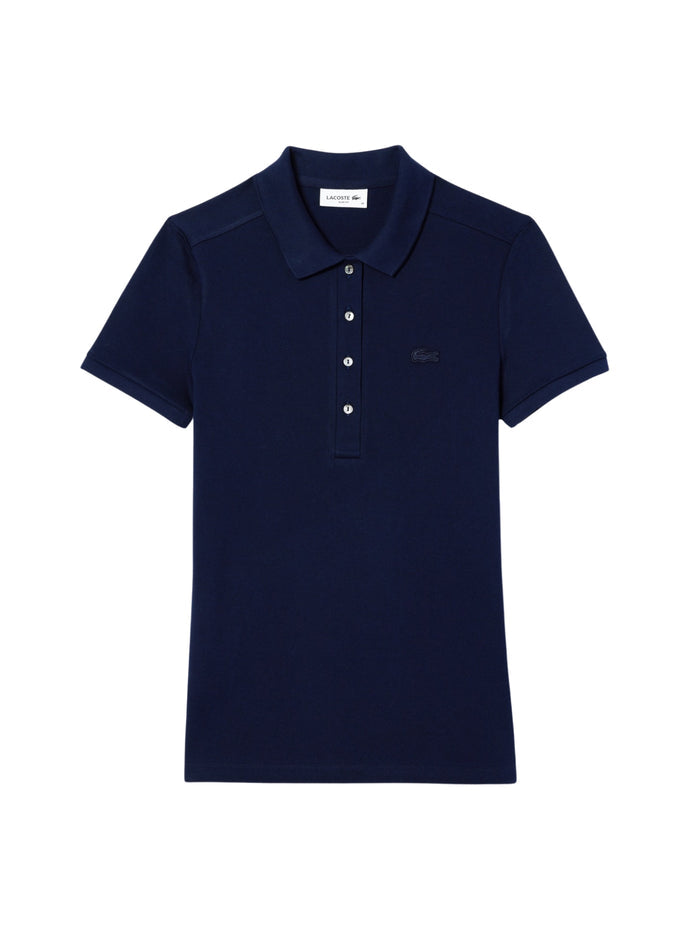 LACOSTE WOMEN L.12.D Slim Fit Stretch Piqué Polo Shirt Midnight Blue - MAISONDEFASHION.COM
