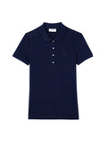 LACOSTE WOMEN L.12.D Slim Fit Stretch Piqué Polo Shirt Midnight Blue - MAISONDEFASHION.COM
