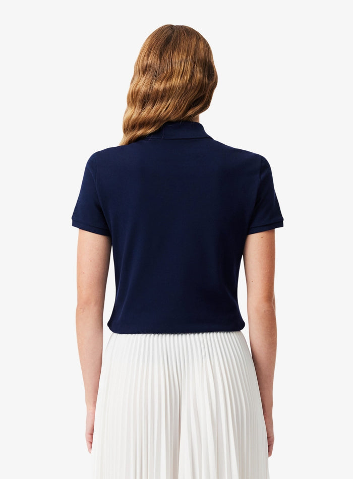 LACOSTE WOMEN L.12.D Slim Fit Stretch Piqué Polo Shirt Midnight Blue - MAISONDEFASHION.COM