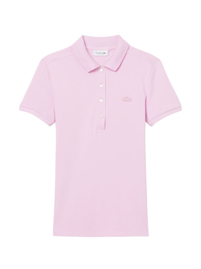 LACOSTE WOMEN L.12.D Slim Fit Stretch Piqué Polo Shirt Pink - MAISONDEFASHION.COM