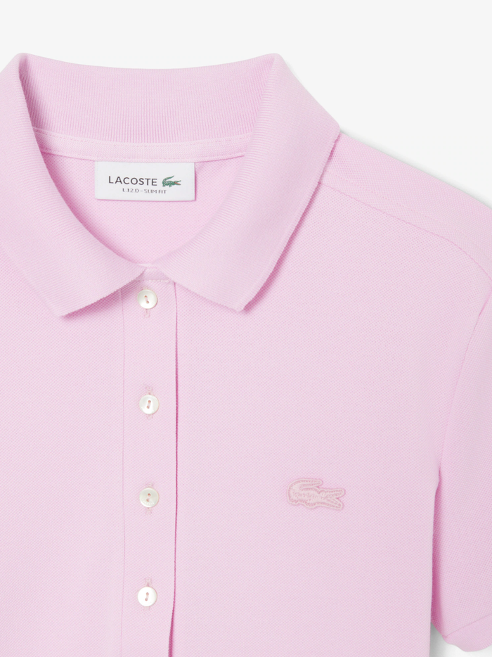 LACOSTE WOMEN L.12.D Slim Fit Stretch Piqué Polo Shirt Pink - MAISONDEFASHION.COM
