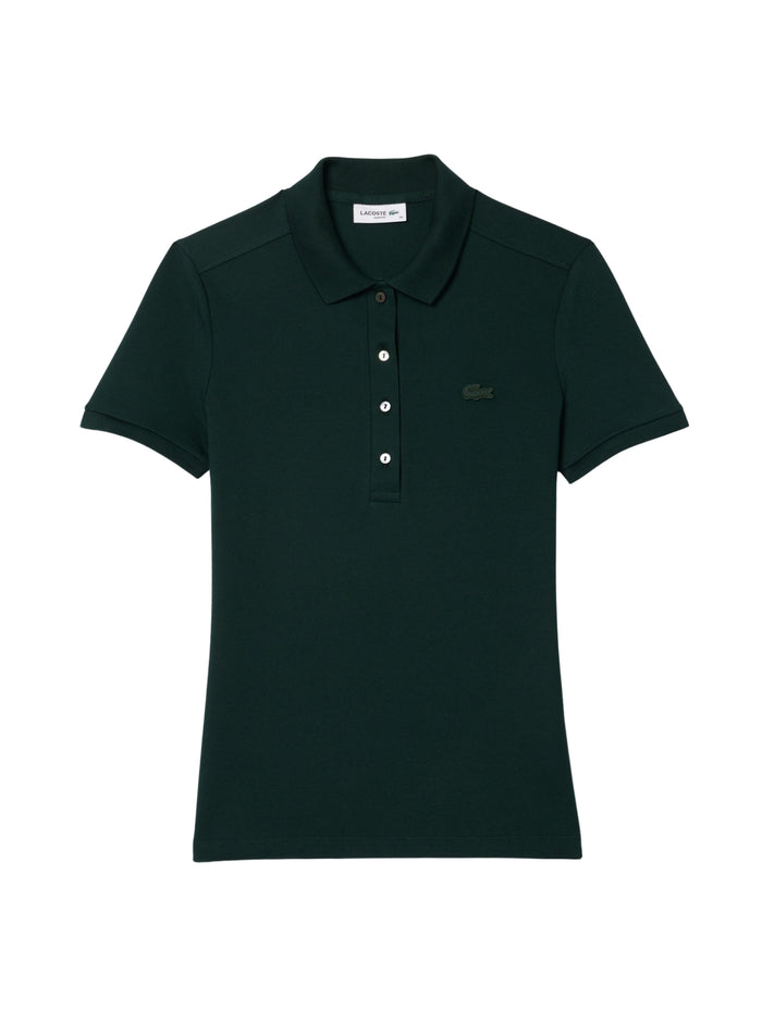 LACOSTE WOMEN L.12.D Slim Fit Stretch Piqué Polo Shirt Sinople Green - MAISONDEFASHION.COM