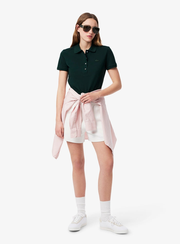 LACOSTE WOMEN L.12.D Slim Fit Stretch Piqué Polo Shirt Sinople Green - MAISONDEFASHION.COM