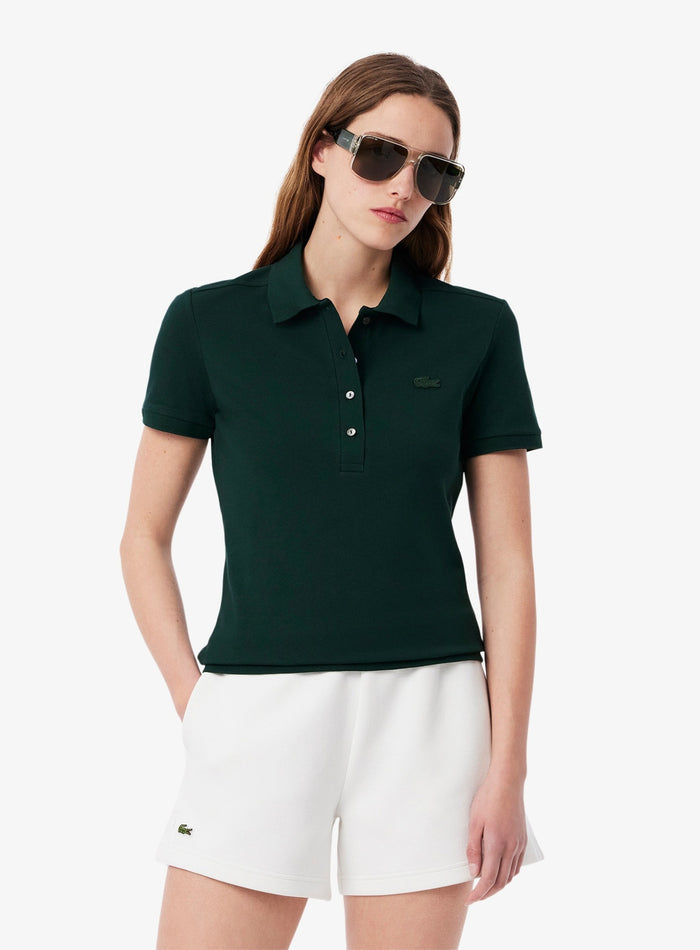 LACOSTE WOMEN L.12.D Slim Fit Stretch Piqué Polo Shirt Sinople Green - MAISONDEFASHION.COM