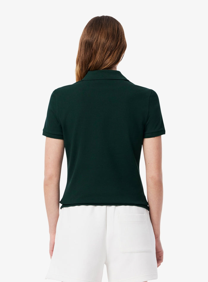 LACOSTE WOMEN L.12.D Slim Fit Stretch Piqué Polo Shirt Sinople Green - MAISONDEFASHION.COM