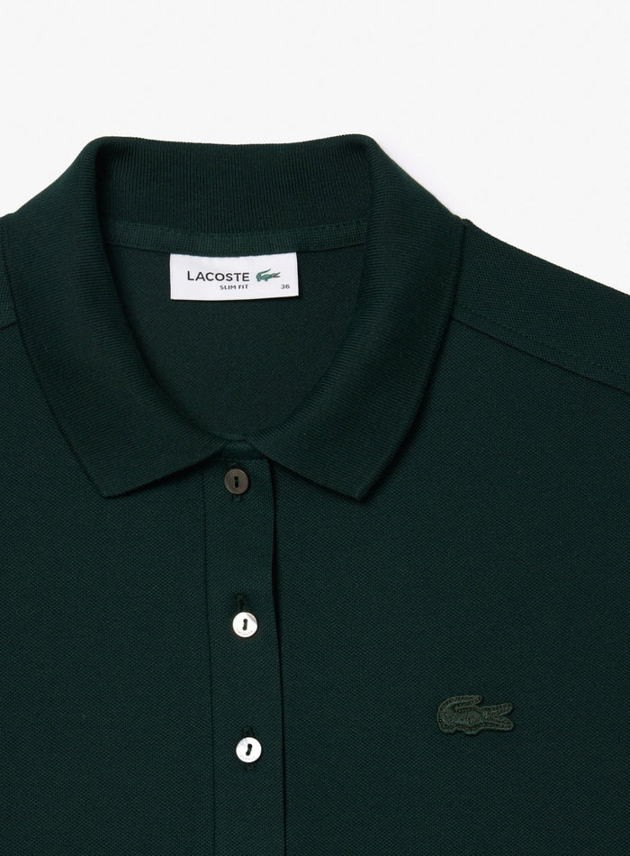 LACOSTE WOMEN L.12.D Slim Fit Stretch Piqué Polo Shirt Sinople Green - MAISONDEFASHION.COM