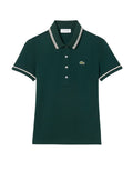 LACOSTE WOMEN L.12.D Slim Fit Trim Detail Polo Shirt Green - MAISONDEFASHION.COM