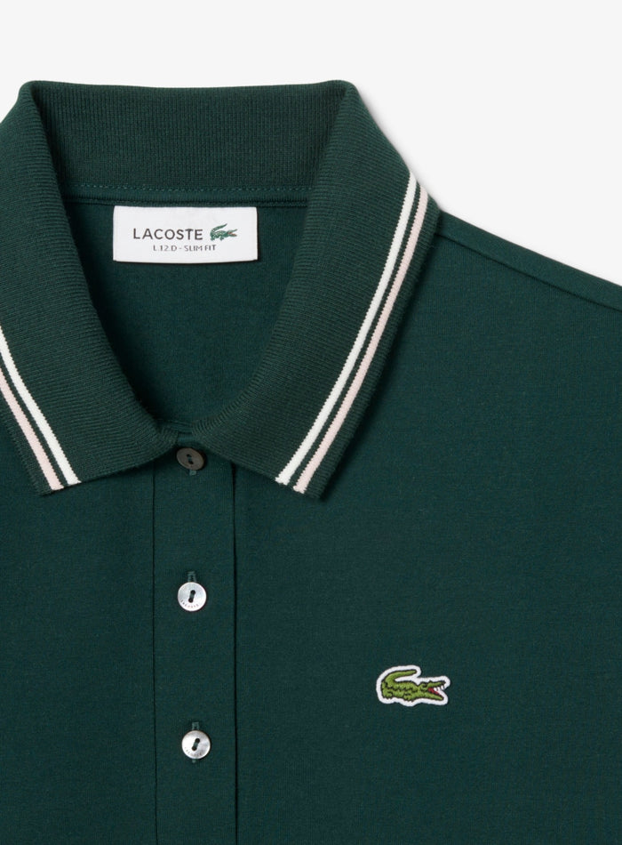LACOSTE WOMEN L.12.D Slim Fit Trim Detail Polo Shirt Green - MAISONDEFASHION.COM