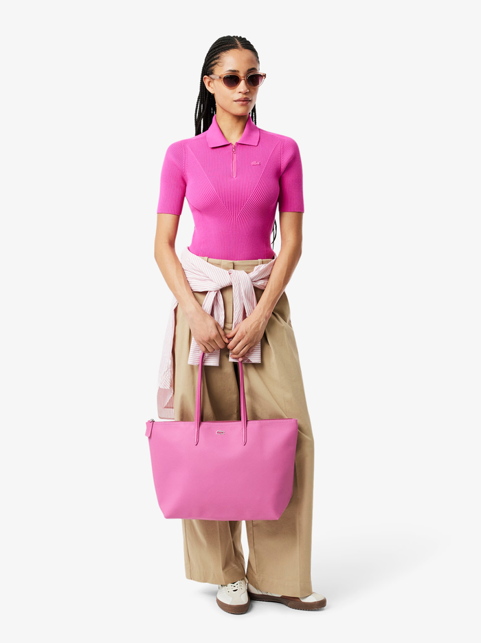 LACOSTE WOMEN Large L.12.12 Concept Tote Pink - MAISONDEFASHION.COM
