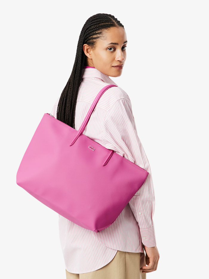 LACOSTE WOMEN Large L.12.12 Concept Tote Pink - MAISONDEFASHION.COM