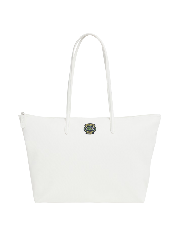 LACOSTE WOMEN Large L.12.12 Concept Tote White - MAISONDEFASHION.COM