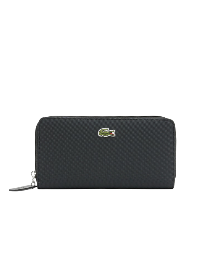 LACOSTE WOMEN Large L.12.12 Concept Zipped Billfold Black - MAISONDEFASHION.COM