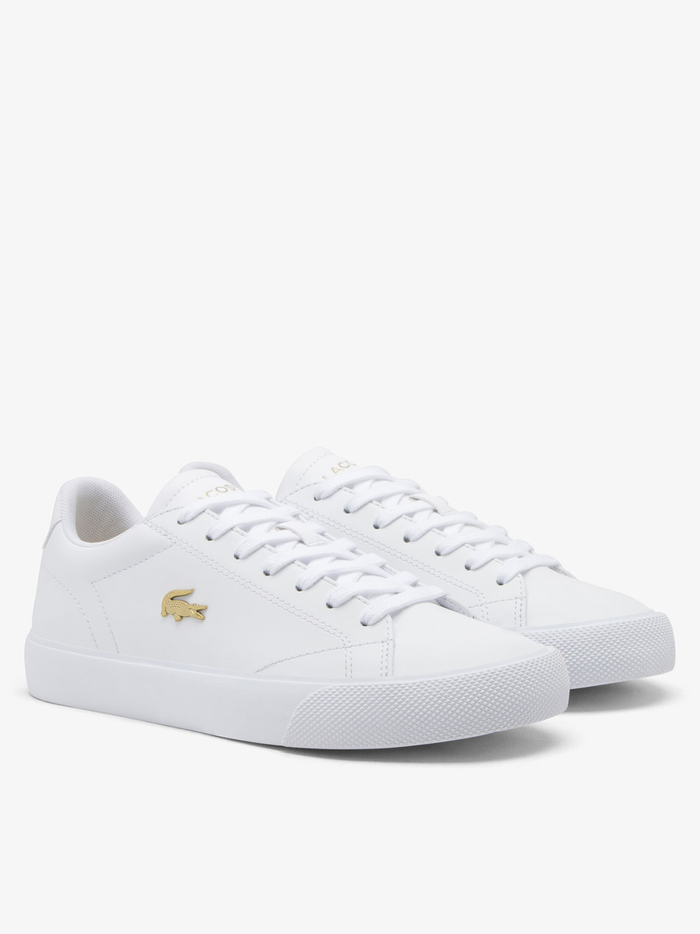 LACOSTE WOMEN Lerond Set Leather Sneakers White/Gold - MAISONDEFASHION.COM