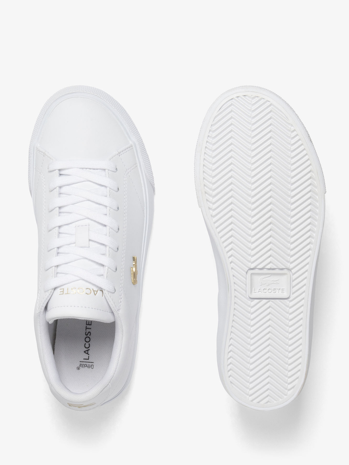 LACOSTE WOMEN Lerond Set Leather Sneakers White/Gold - MAISONDEFASHION.COM