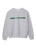 LACOSTE WOMEN Logo Fleece Loungewear Sweatshirt Grey - MAISONDEFASHION.COM